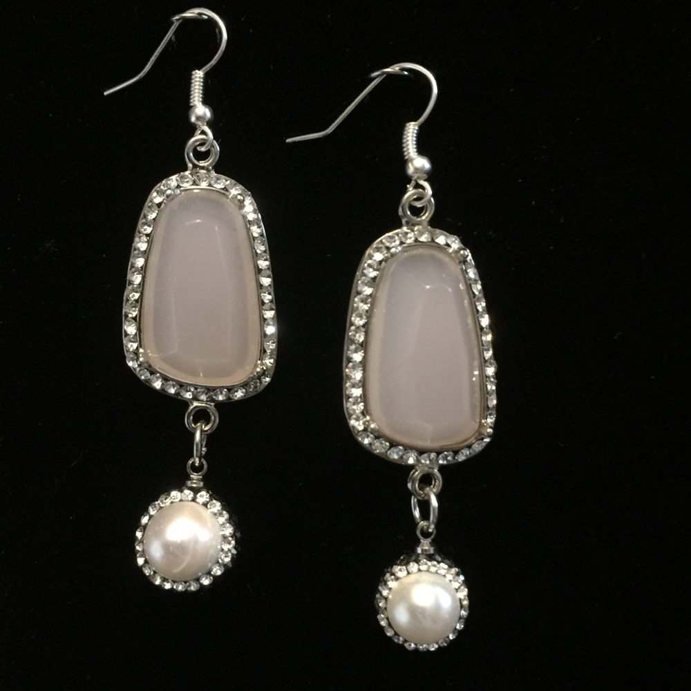 Elegant Rose Quartz Drop Earrings